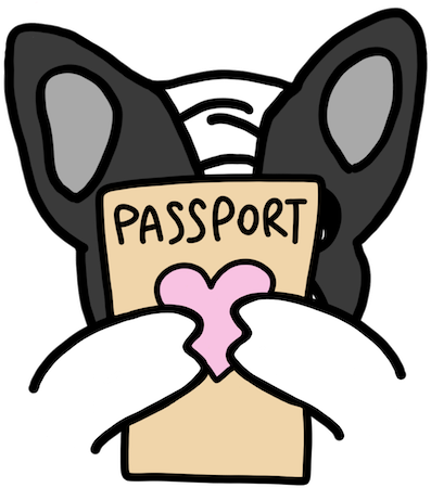 Travel Stickers Png - French Bulldog Cartoon Giphy (618x618), Png Download