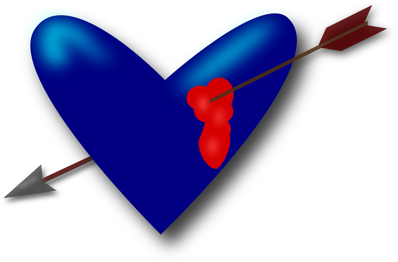 Heart Love Valentine Arrow Png Image - Love Break Heart Blood (1280x848), Png Download