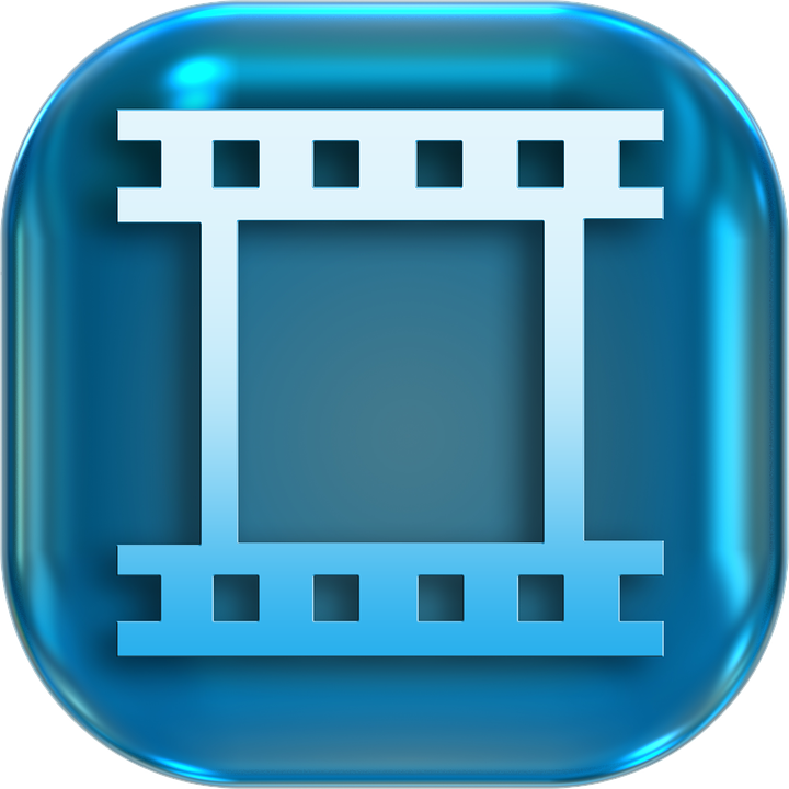 Icons, Symbols, Film, Filmstrip, Slide, Button, Turn - Button Film Png (720x720), Png Download