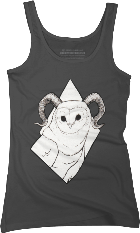 Great Horned Barn Owl Juniors Tank Top - Active Tank (585x900), Png Download