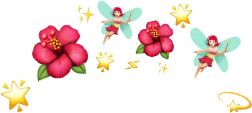 #fairy #star #shine #flower #crown #tumblr #cute #red - Emoji (1024x1024), Png Download