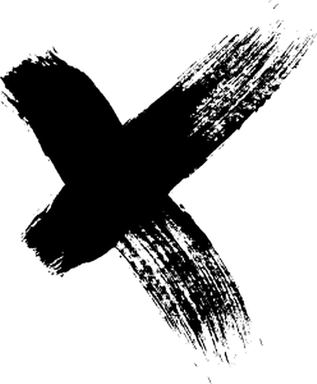 X Shape Png - Paint Brush Strokes Png (1024x1239), Png Download
