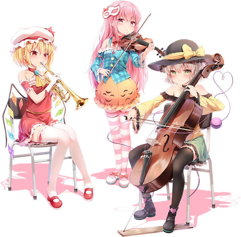 Playing Music [touhou] - Cartoon (800x800), Png Download
