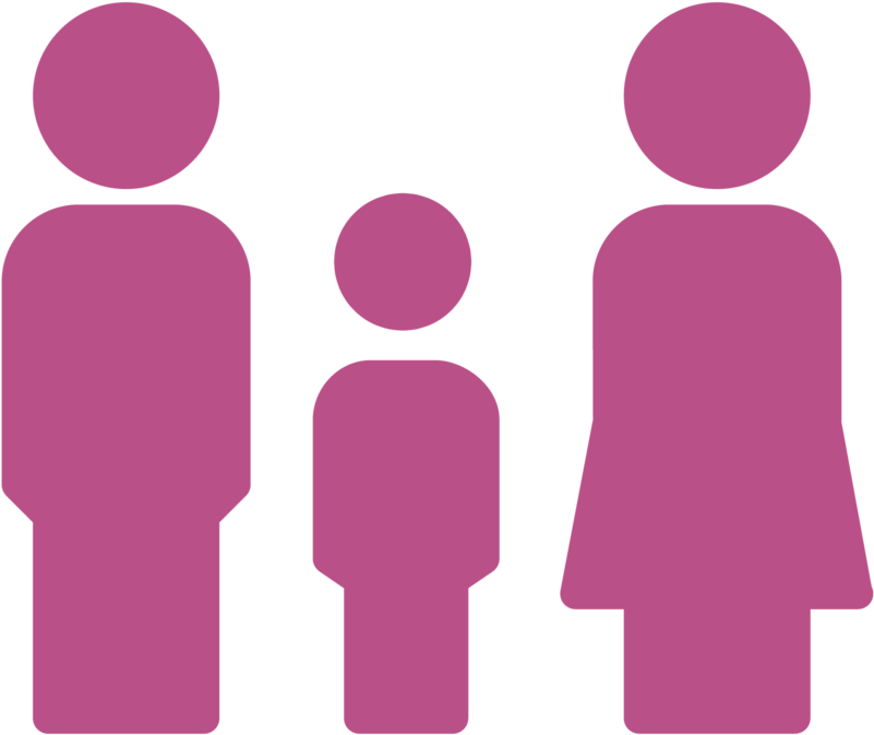 Graphic Of A Male Adult 1 Female Adult And A Child (801x673), Png Download
