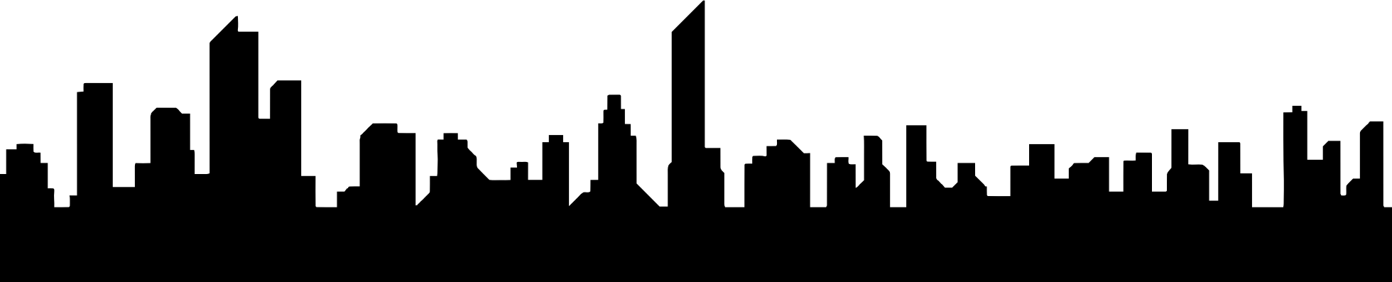 Jessica Tower - City Skyline Silhouette Png (1960x397), Png Download