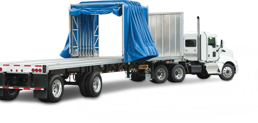Conestoga Flatbed Trailer (852x407), Png Download