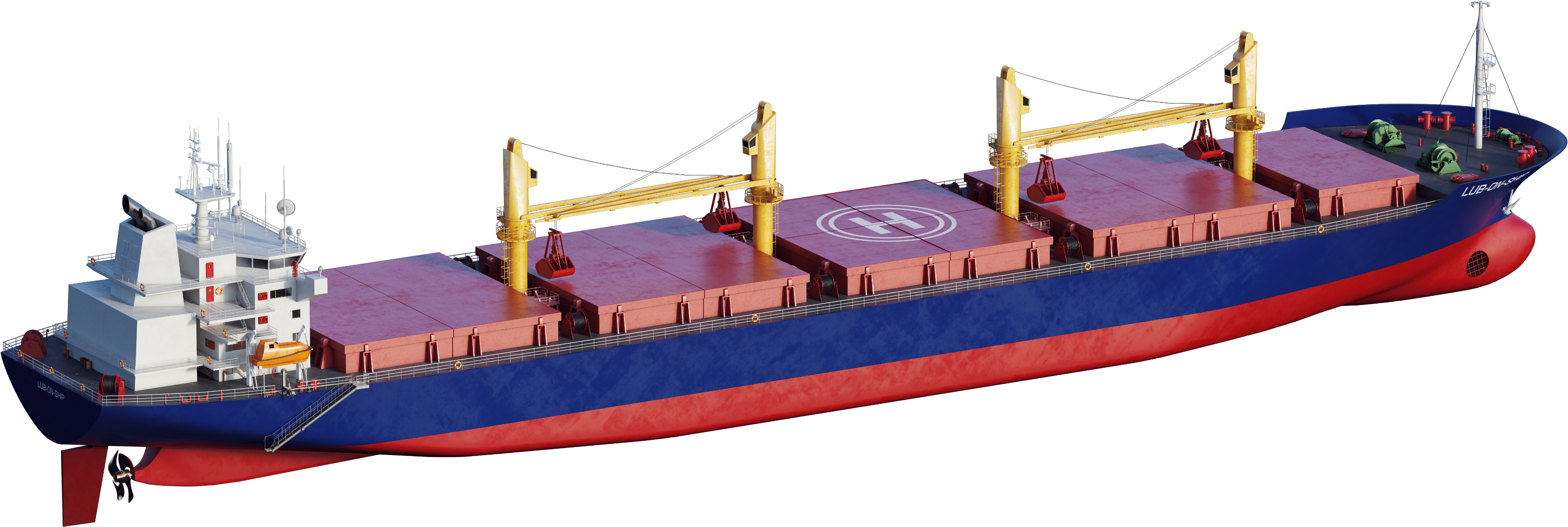 Cargo Ship Png - Bulk Carrier Stern (3504x1209), Png Download