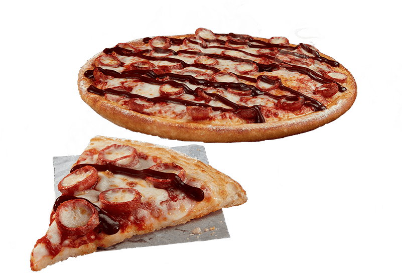 Pizza Slice Images- Pizza, Sicilian Pizza, Italian - Bbq Italian Sausage Dominos (800x550), Png Download