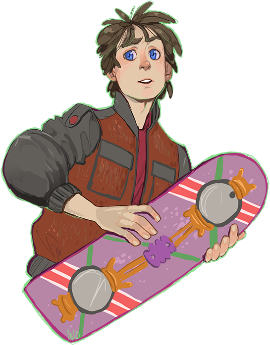 Back To The Future Clipart Marty Mcfly - Cartoon (600x745), Png Download
