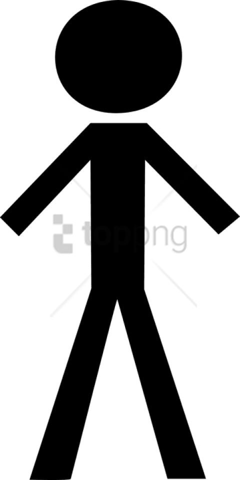 Stickman Clipart Black And White (480x958), Png Download