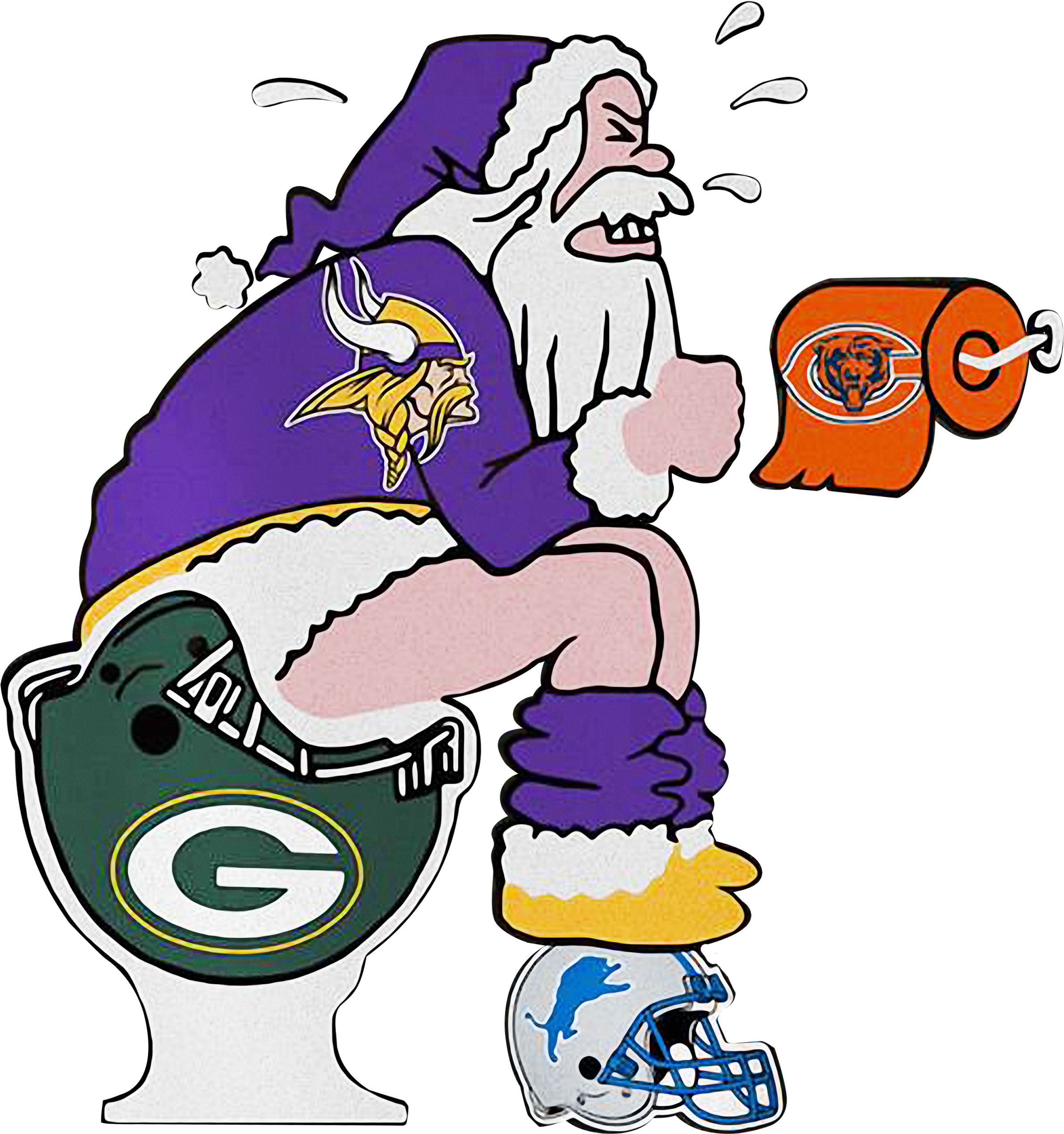 Santa Minnesota Vikings On Green Bay Packers And Detroit - Minnesota Vikings (2400x3200), Png Download