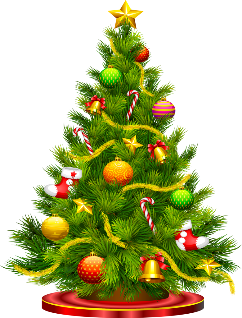 Arbolito - Decorated Christmas Trees Illustrations (780x1023), Png Download