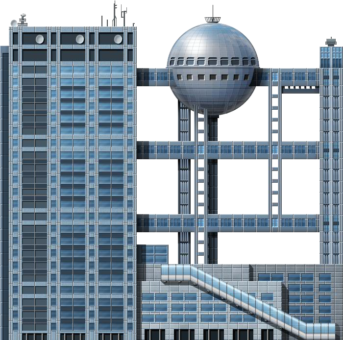 Tokyo Tv Building - Fuji Tv Headquarter (700x694), Png Download