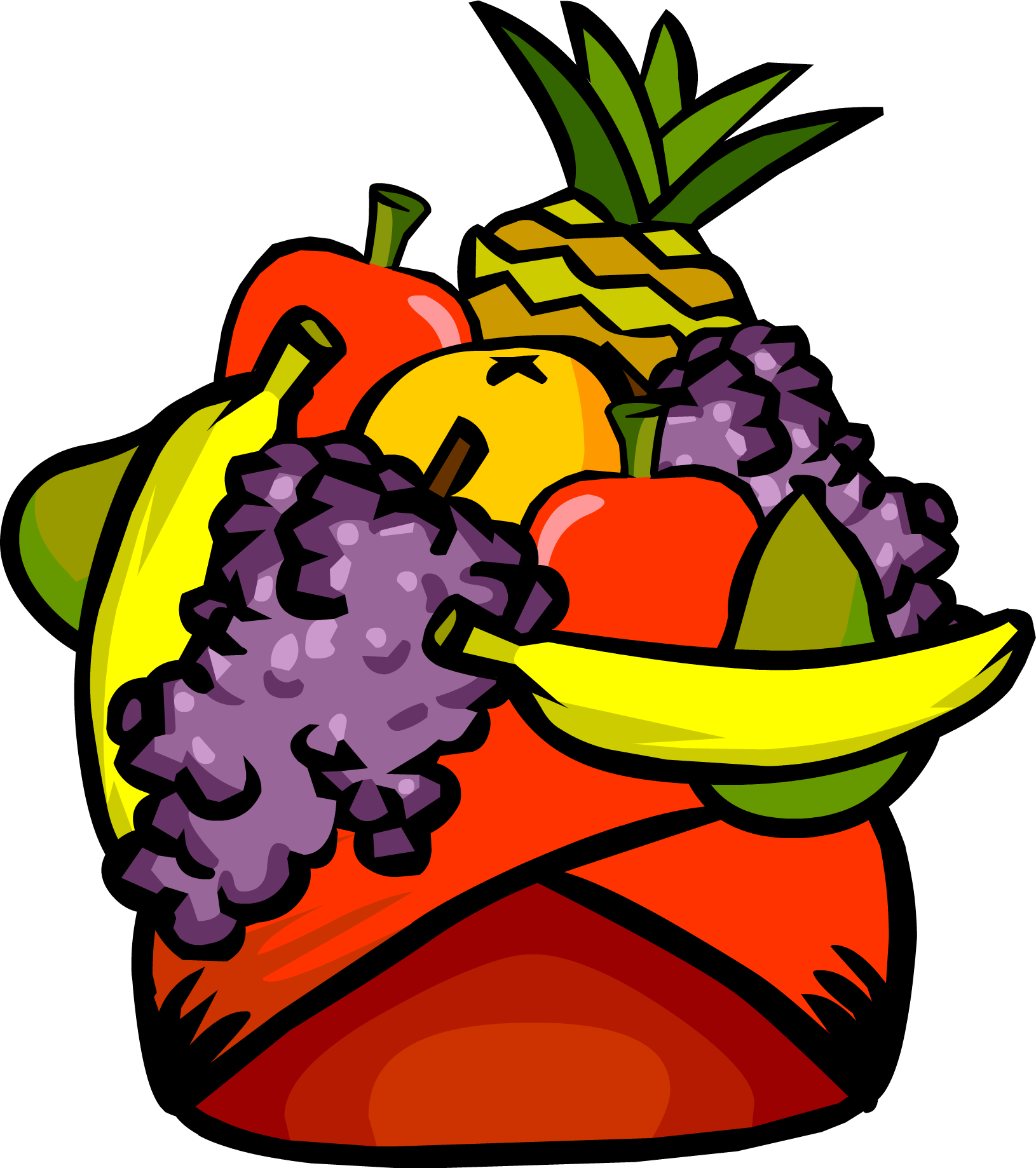 Fruit Headdress Clothing Icon Id 449 - Club Penguin (1630x1838), Png Download