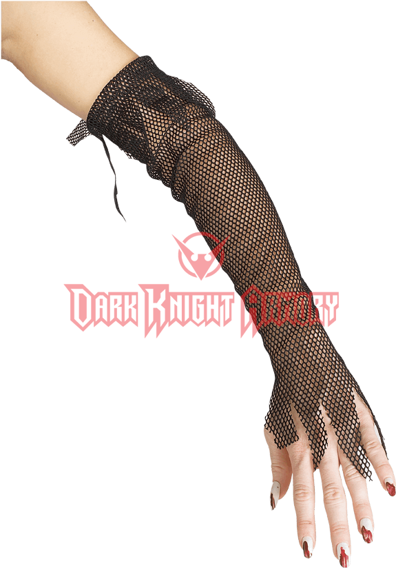 Black Fishnet Glovelets - Black Fishnet Vampire Gloves 6333 (850x850), Png Download
