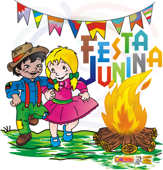 Festa Junina Desenho Coloridas (530x552), Png Download