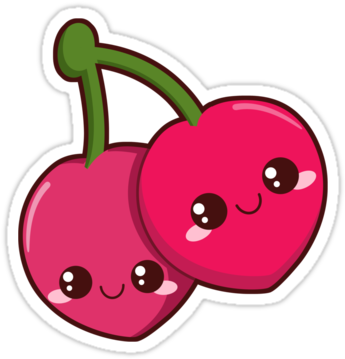 Figuras Kawaii Png - Kawaii Cherry (375x360), Png Download