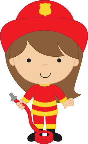Banner Royalty Free Stock Imagen Relacionada Figuras - Firefighter Girl Clipart (286x465), Png Download