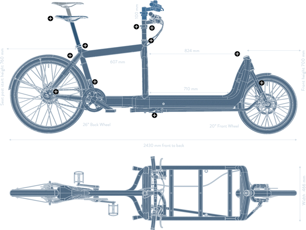 Technical Info Vector Free Stock - Bullitt Cargo Bike (980x995), Png Download