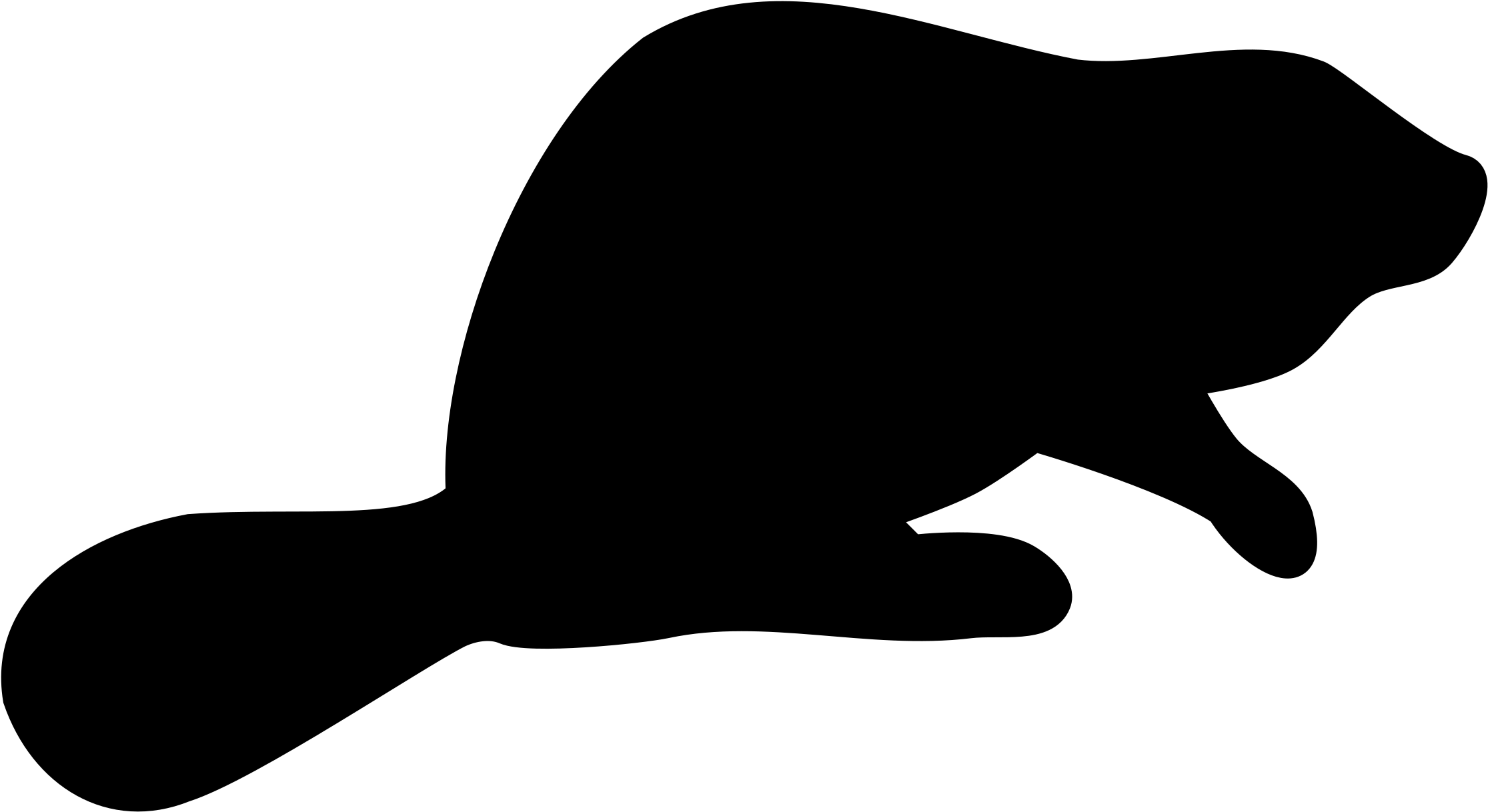 Beaver Silhouette Icons Png - Beaver Silhouette (2400x1371), Png Download