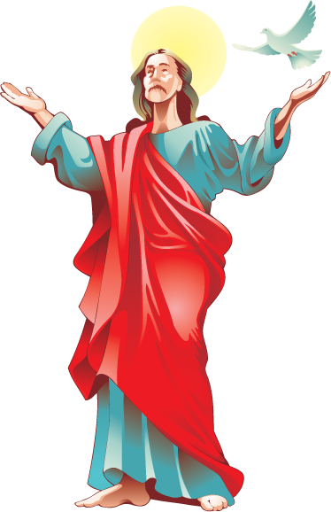 Jesus Christ With Dove Sticker - Jesus (374x578), Png Download