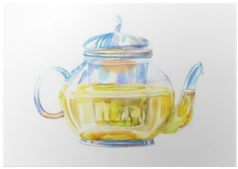 Glass Teapot Of A Green Tea - Tea (400x400), Png Download