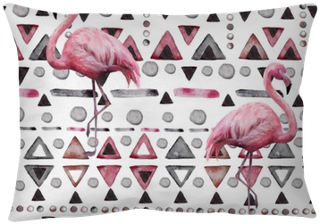 Throw Pillows Pink Seamless Pattern With Watercolor - Ornament (400x400), Png Download