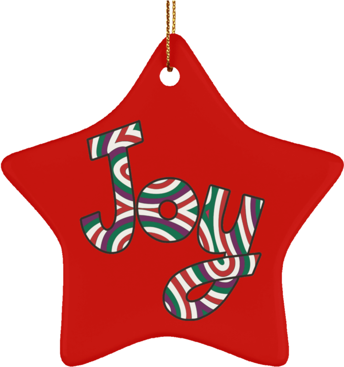 Joy Ceramic Ornament Good Tidings - Christmas Ornament (760x760), Png Download