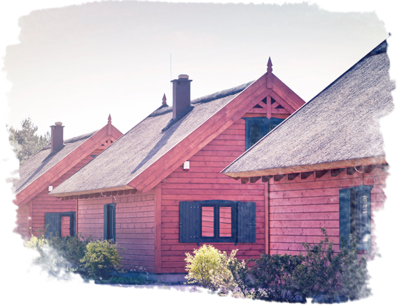 House Amid Birches - Birches (573x439), Png Download