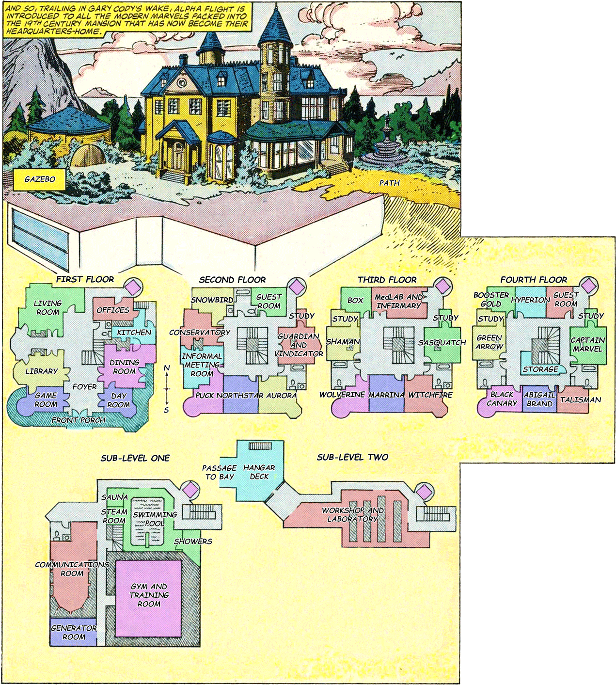 Floor Plan Mansion Alpha - Comics (1271x1413), Png Download