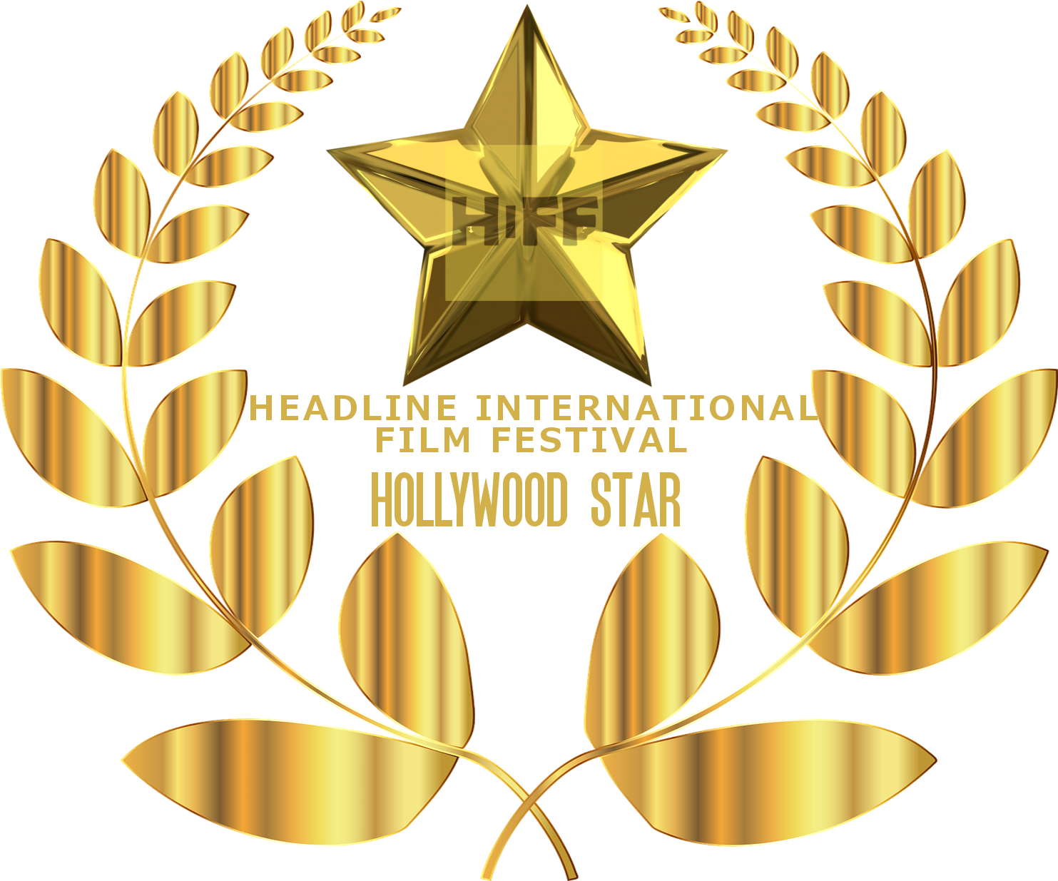 Download Your Hiff Hollywood Star Laurel - Couronne De Laurier Or Transparent (1482x1247), Png Download