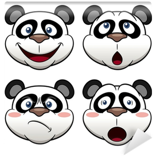 Illustration Of Cartoon Panda Face Wall Mural • Pixers® - Vector Graphics (400x400), Png Download