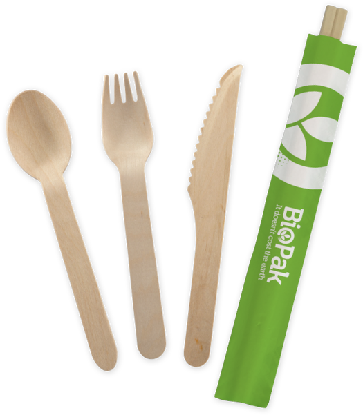 Wood Cutlery & Chopsticks - Bio Cutlery (640x640), Png Download