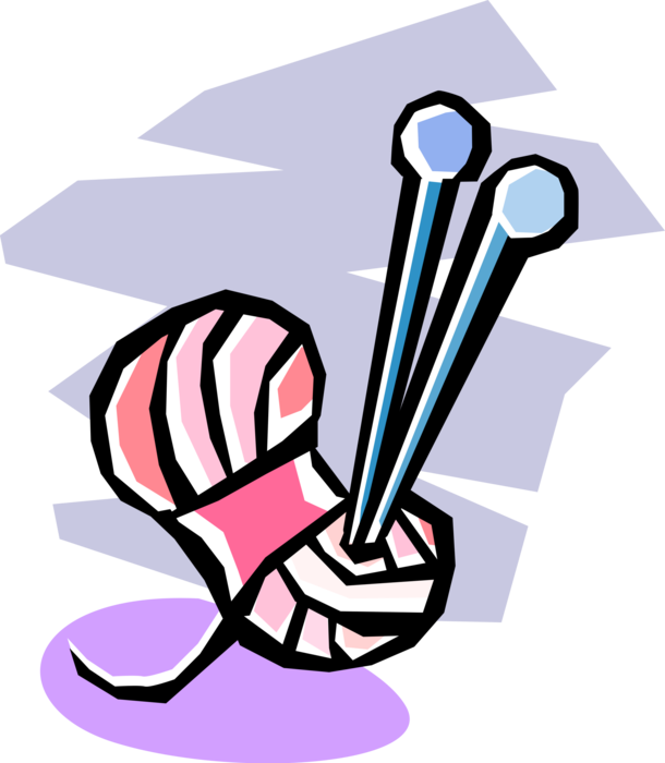 Ball Of Yarn With A Knitting Needle Royalty Free Vector - Novelos De Lã Com Agulha (422x480), Png Download