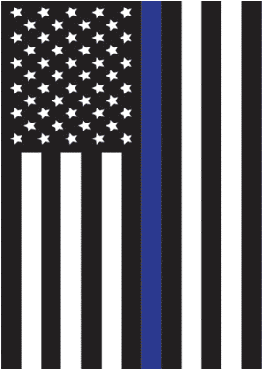 Thin Blue Line Garde - Law Enforcement Flag (460x368), Png Download