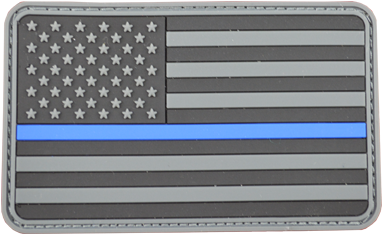 Thin Blue Line Flag Vinyl Patch - Car American Flag Metal Sticker (412x517), Png Download
