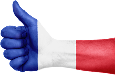 Hand France Flag - Bandera Francia Png (400x400), Png Download