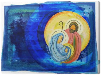 Christmas Religious Nativity Scene, Holy Family Abstract - Modern Art Nativity Scenes (400x400), Png Download
