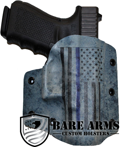Thin Blue Line Flag - Thin Blue Line Holster (456x500), Png Download