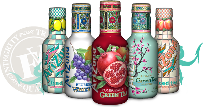 Arizona Pomegranate Green Tea (500ml) (680x361), Png Download