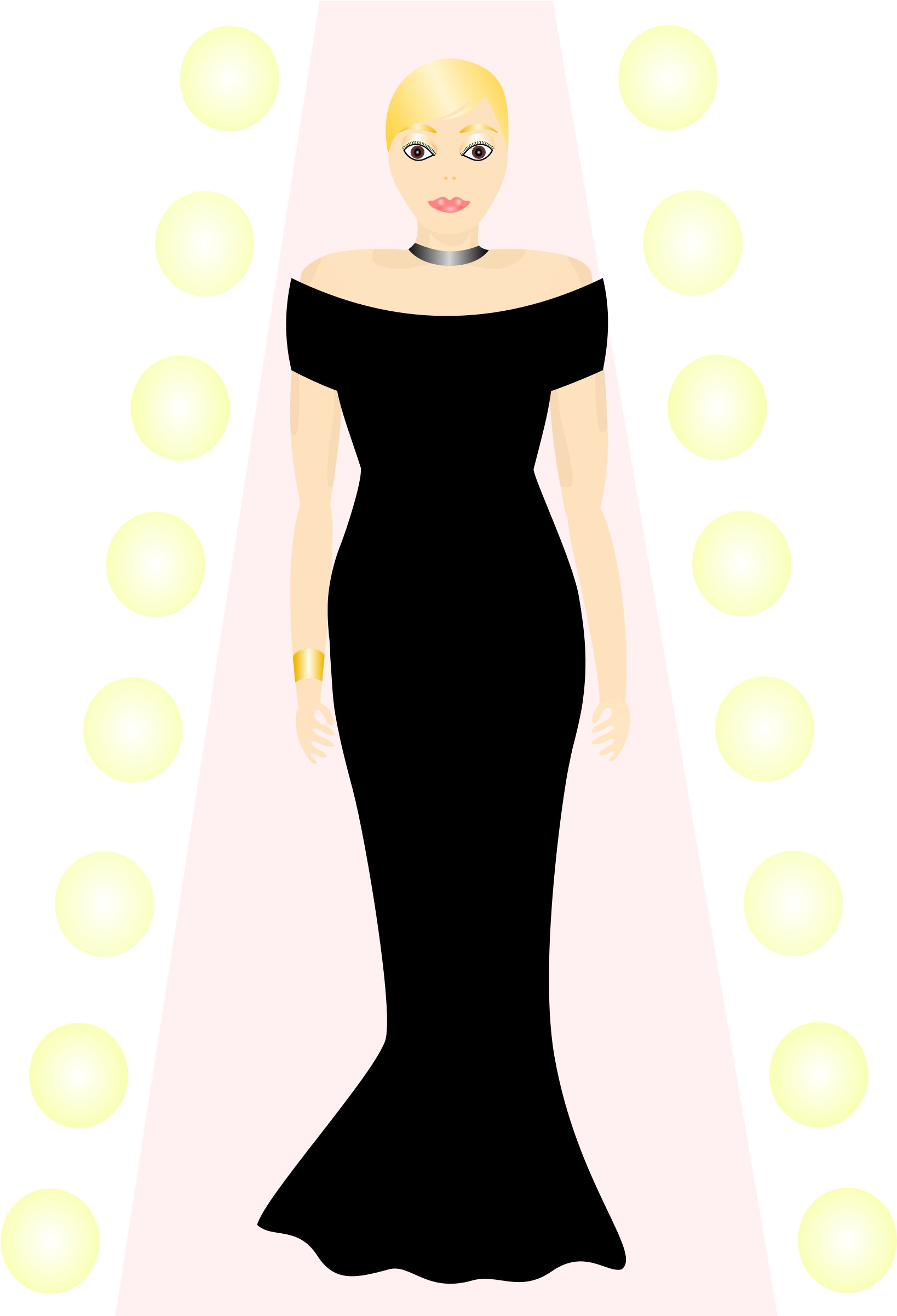 Clipart - Woman In Black Dress Cartoon (1697x2400), Png Download