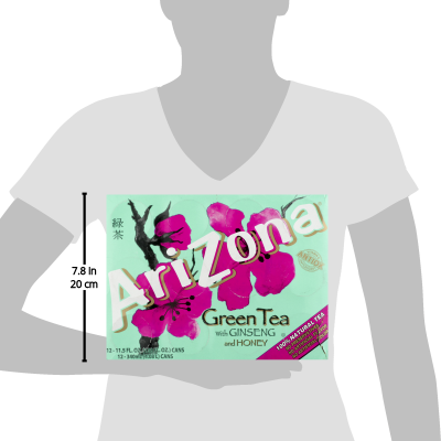 Arizona Green Tea With Ginseng And Honey, - Arizona Green Tea 11.5ounce Pack Of 12 (400x400), Png Download