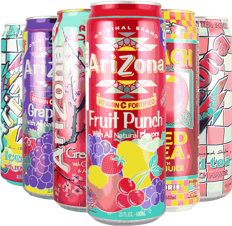 Us Imported Drink 6 Flavors Arizona Arizona Iced Tea - Arizona Fruit Punch - 23 Fl Oz Can (800x800), Png Download