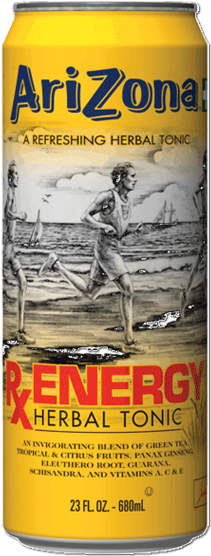 Arizona Rx Energy Herbal Tonic - Arizona Rx Energy Herbal Tonic - 23 Fl Oz Can (300x600), Png Download