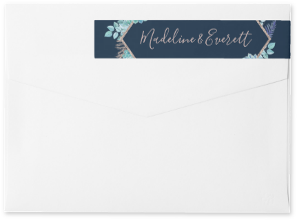 Blue & Aqua Watercolor Succulents Rose Gold Foil Frame - Gold (466x395), Png Download