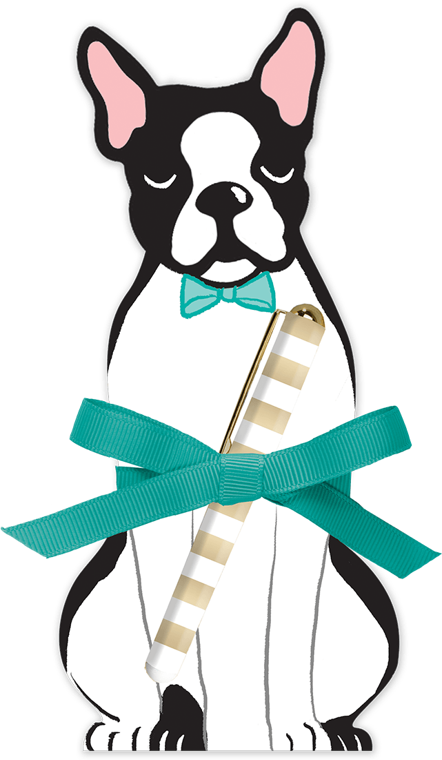 Boston Terrier Die-cut Note Pad With Pen - Boston Terrier (1200x1200), Png Download