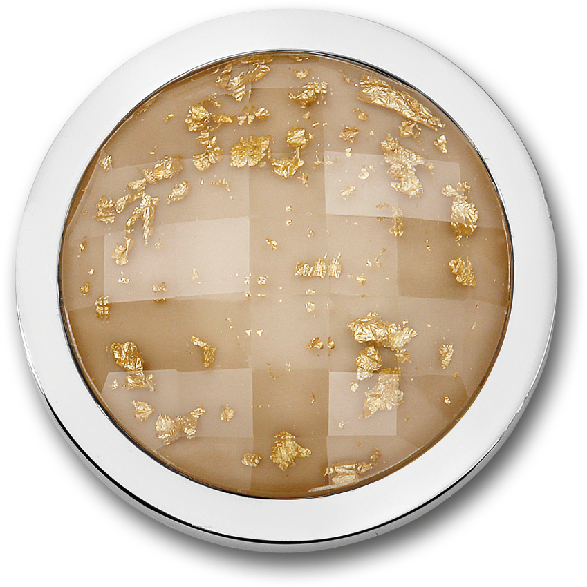 Luna Champagne Stainless Steel Disc With Gold Flakes - Circle (1000x1000), Png Download