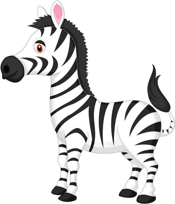 Zebra Color Frame Png Vector - Zebra Cartoon (711x800), Png Download
