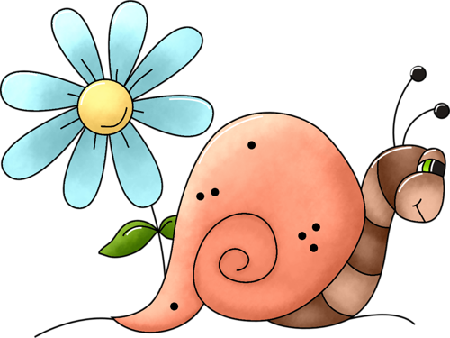 Bugs °• - ‿✿⁀° - Caracol Animado Con Una Flor (500x375), Png Download