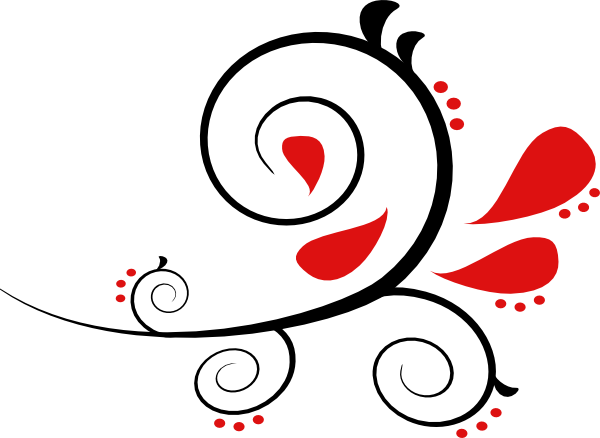 Red And Black Swirls (600x438), Png Download